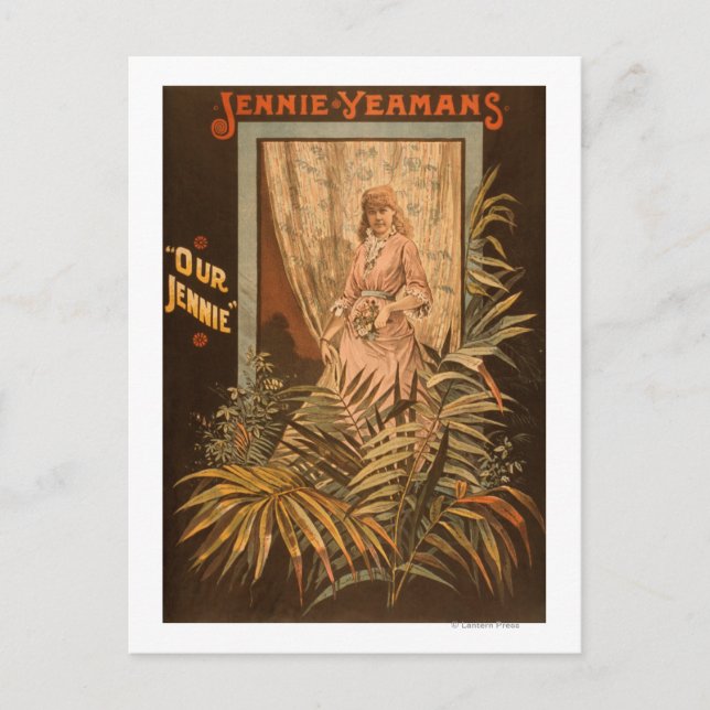 Jennie Yeamans "Our Jennie" Play Poster Postkarte (Vorderseite)