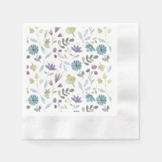 Jennifer Floral Winter Blume Napkins Serviette (Vorderseite)