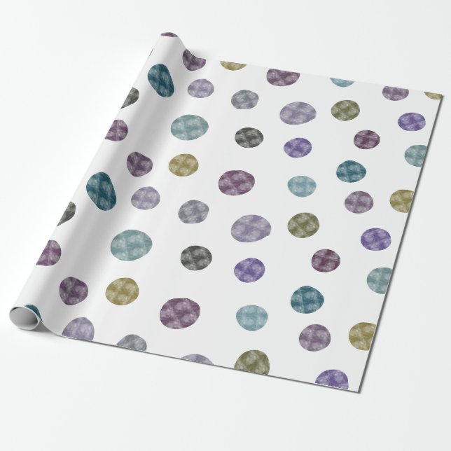 Jennifer Large Watercolor Dots blue green lila Geschenkpapier (Ungerollt)