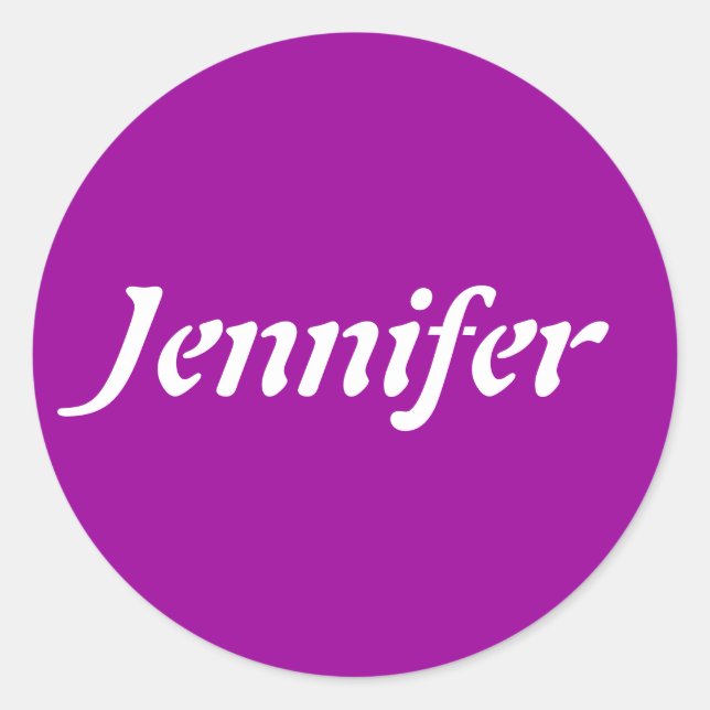 Jennifer Name Template Runder Aufkleber (Vorderseite)