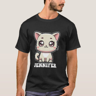 Jennifer Niedlich Kitty Cat Design for Girls Name T-Shirt