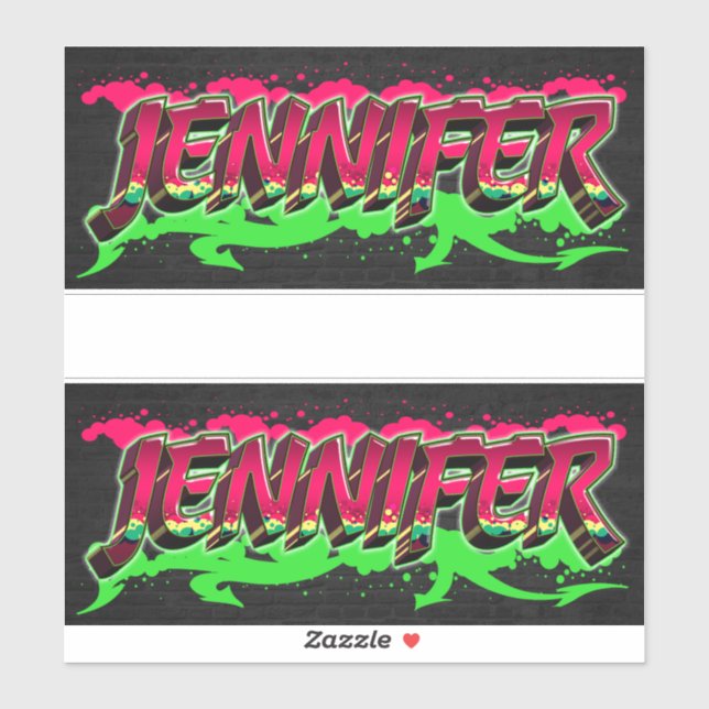Jennifer Vorname Name Graffiti Aufkleber Sticker (Blatt)