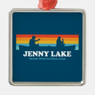 Jenny Lake Grand Teton National Park Canoe Ornament Aus Metall