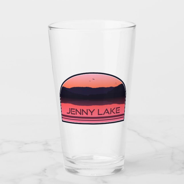 Jenny Lake Grand Teton Nationalpark Red Sunrise Glas (Vorderseite)
