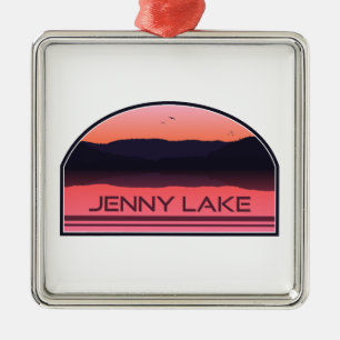 Jenny Lake Grand Teton Nationalpark Red Sunrise Ornament Aus Metall