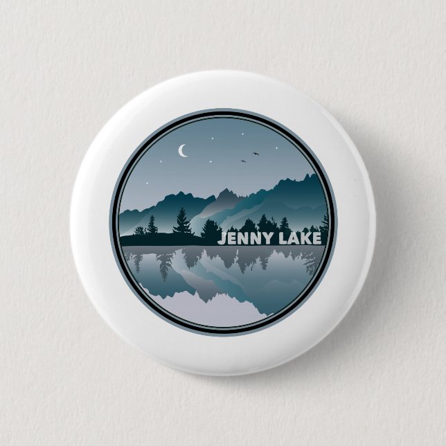 Jenny Lake Grand Teton Nationalpark Reflection Button (Vorderseite)