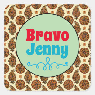 Jenny Latte Tasse Quadratischer Aufkleber