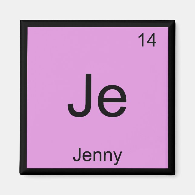 Jenny Name Chemistry Element Periodic Table Magnet (Vorne)