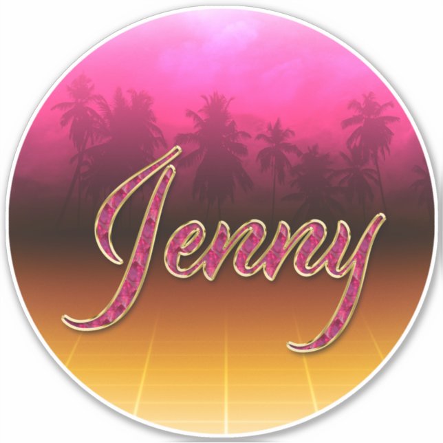 Jenny Vorname Name golden pink Aufkleber Sticker (Vorderseite)