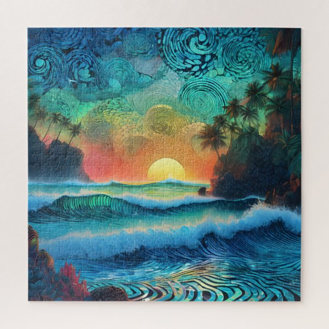 Jenseits der Blues Seascape Puzzle (Vertikal)