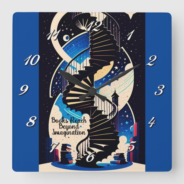 Jenseits der Vorstellungskraft Quadratische Wanduhr (Vorderseite)