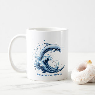 Jenseits des Horizonts - Delfin-Welle-Tasse Kaffeetasse