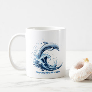 Jenseits des Horizonts - Delfin-Welle-Tasse Kaffeetasse