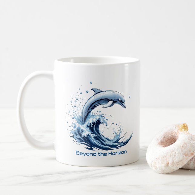 Jenseits des Horizonts - Tasse der Dolphin-Welle (Mit Donut)