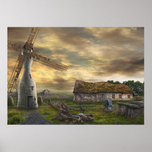 Jenseits des letzten Horizonts   Digitale Surrealk Poster