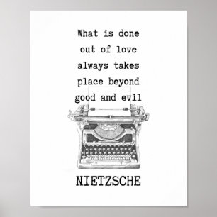 Jenseits von gut und böse Zitat Nietzsche Poster