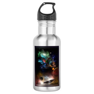 Jenseits von Raum und Zeit Fraktal Art II Edelstahlflasche