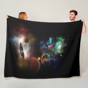 Jenseits von Raum und Zeit Fraktal Art II Fleecedecke