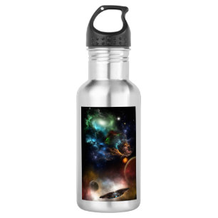 Jenseits von Raum und Zeit Fraktal Kunst Edelstahlflasche