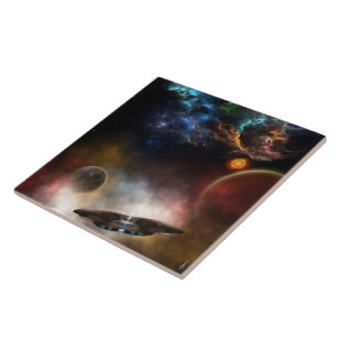 Jenseits von Raum und Zeit Fraktal Kunst Fliese