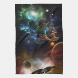 Jenseits von Raum und Zeit Fraktal Kunst Geschirrtuch