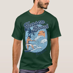 Jensen Beach Florida Retro S. Vintag Surfing 1970 T-Shirt