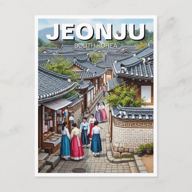 Jeonju Hanok Village Südkorea Postkarte (Vorderseite)
