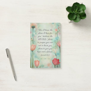 Jeremia 29:11 Bibelvers Florale Wasserfarbe Post-it Klebezettel