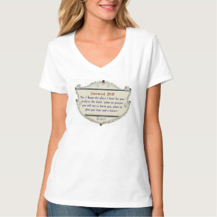 Jeremia 29:11 Christliches Frauen-V-Veck T-Shirt