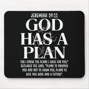 Jeremia 29 11 Gott hat einen Plan christlicher Bib Mousepad