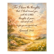 Jeremia 29:11 KJV Poster – Bibelvers-Kunst