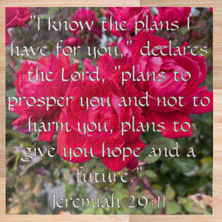 Jeremia 29:11 Rote Rose Inspirierende Christliche Puzzle