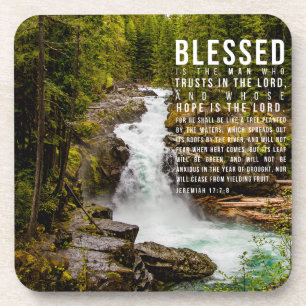 Jeremiah 17:7-8 Christliche Bibelschrift Natur Getränkeuntersetzer