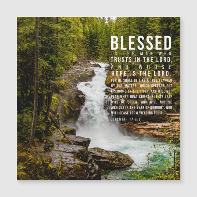 Jeremiah 17:7-8 Christliche Bibelschrift Natur Magnetkarte (Vorderseite)