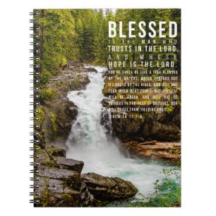 Jeremiah 17:7-8 Christliche Bibelschrift Natur Notizblock