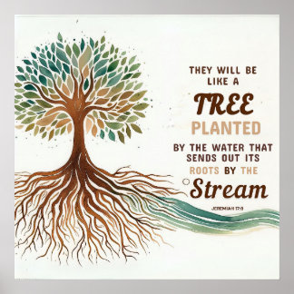 Jeremiah 17:8 Christliches Poster