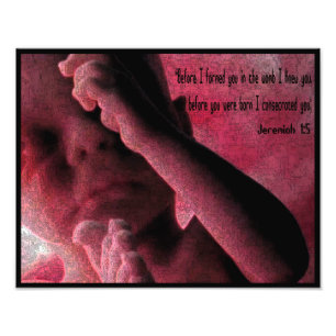 Jeremiah 1:5 Bevor ich Sie in der Gebärmutter ich  Fotodruck