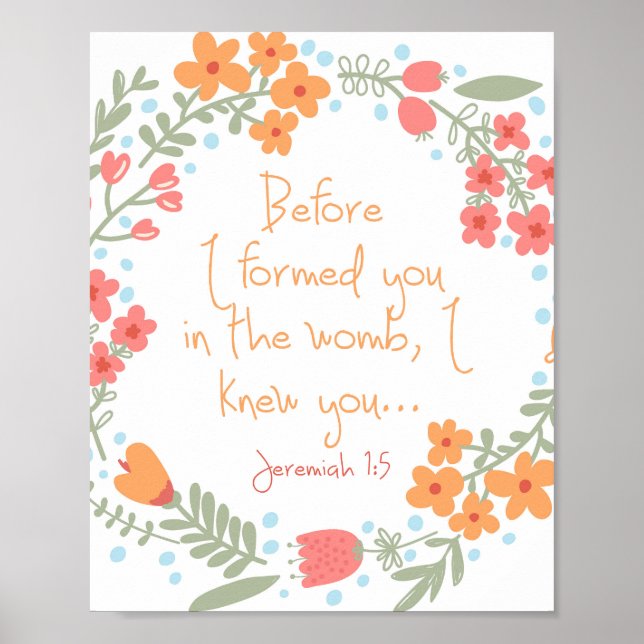 Jeremiah 1:5 Kinderzimmer Print Poster (Vorne)