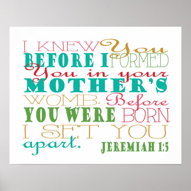 Jeremiah 1:5 poster (Vorne)