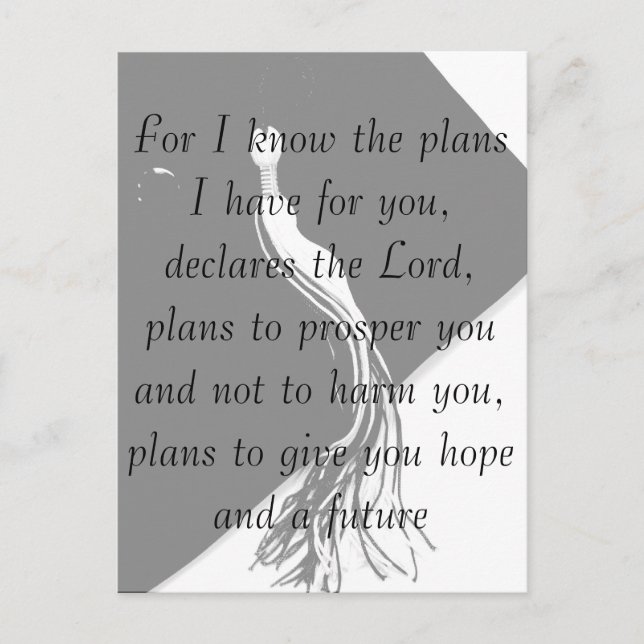 Jeremiah 29:11 Abschluss Postkarte (Vorderseite)