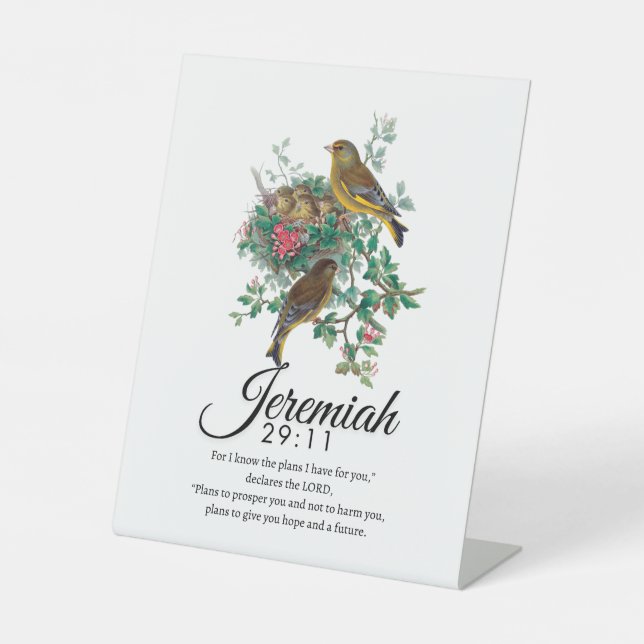Jeremiah 29:11 Bibel Verse Wall Art Sockelschild (Vorderseite)