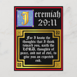 Jeremiah 29:11 Bibelangebot in beleuchteten golden Feiertagspostkarte