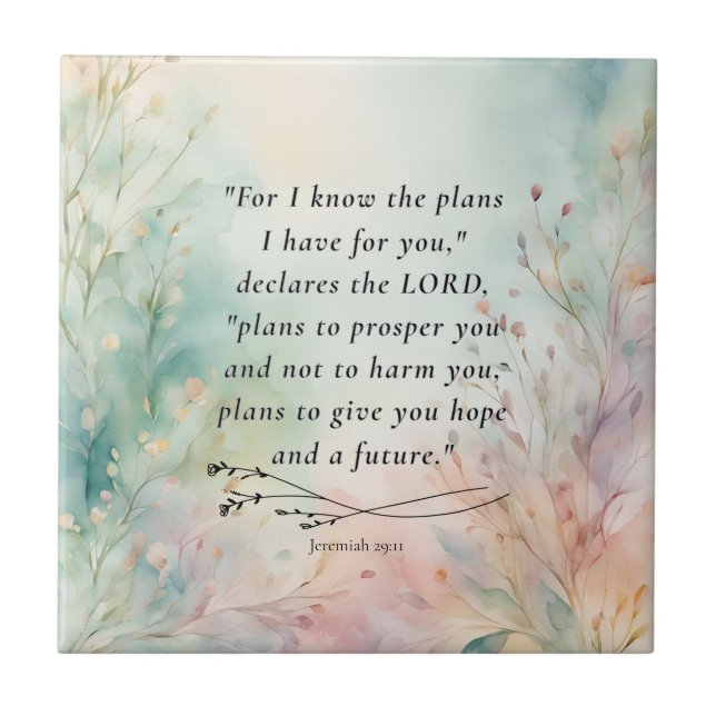 Jeremiah 29:11 Bibelverse-Bild Fliese (Vorderseite)
