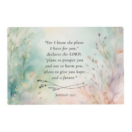 Jeremiah 29:11 Bibelverse-Bild Laminiertes Tischset