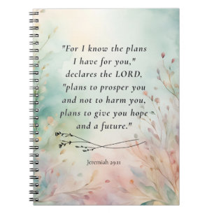 Jeremiah 29:11 Bibelverse-Bild Notizblock