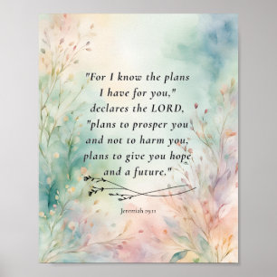 Jeremiah 29:11 Bibelverse-Bild Poster