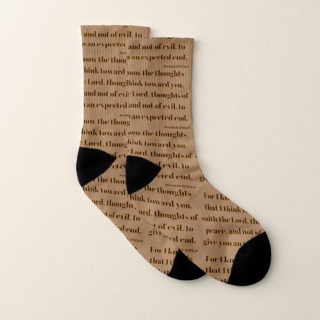 Jeremiah 29:11 Bibelverse Brown All-over-Print Socken (Paar)