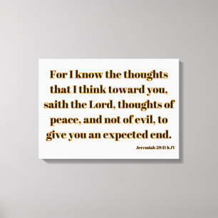 Jeremiah 29:11 Bibelverse KJV Wall Art Leinwanddruck
