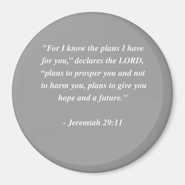 JEREMIAH 29:11 Bibelverse Magnet (Vorne)