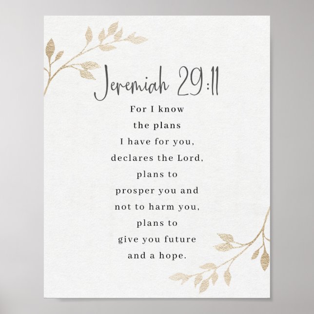 Jeremiah 29:11, Bibelverse Poster (Vorne)